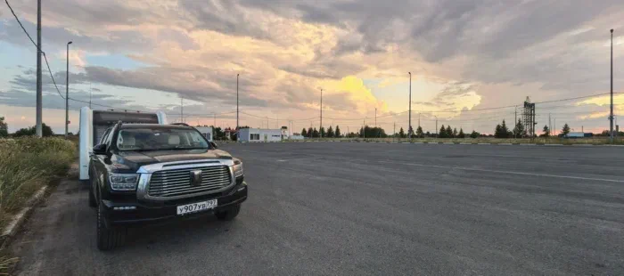 ночевать встали на трассе, за Лукойлом возле Сокола, Вологодской области.