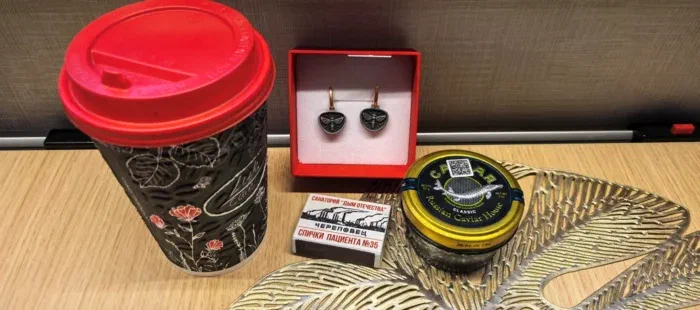 скромные сувениры Череповца - спички, червлёное серебро и икра!